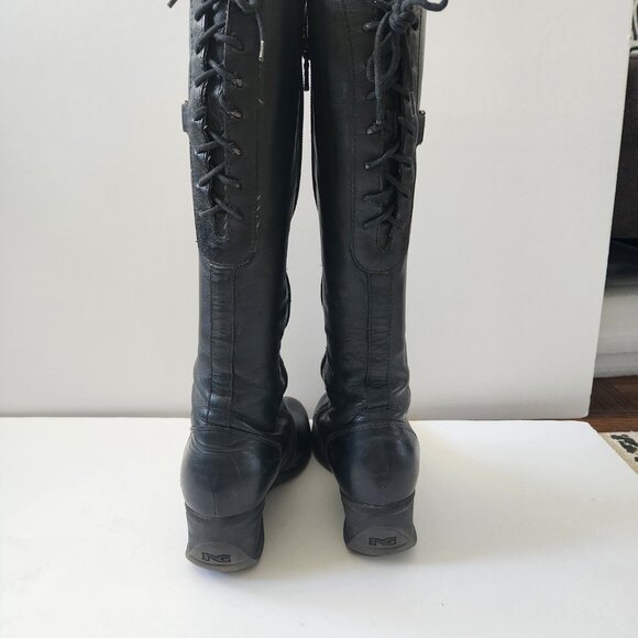 Nero Giardini Leather Boots Y2K Made In Italy Side Zipper - Back Lace-up detail - Picture 8 of 12